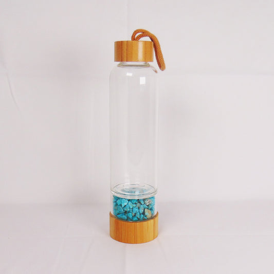 Trinkflasche aus Glas mit Edelsteinen / 500 ml. - bobbybottle.com